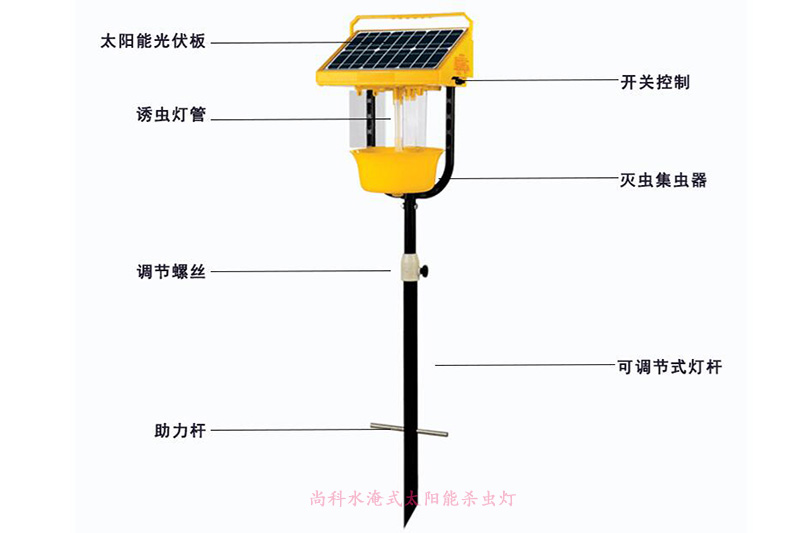 太阳能水淹式杀虫灯结构图